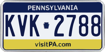 PA license plate KVK2788