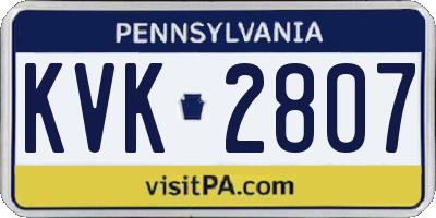 PA license plate KVK2807