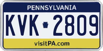 PA license plate KVK2809