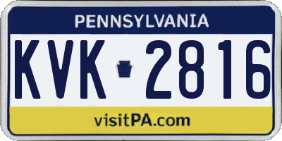 PA license plate KVK2816