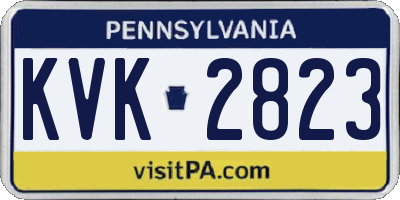 PA license plate KVK2823