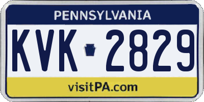 PA license plate KVK2829