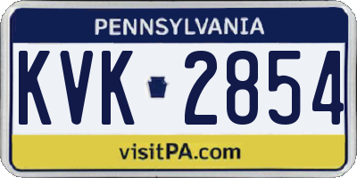 PA license plate KVK2854