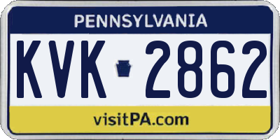 PA license plate KVK2862