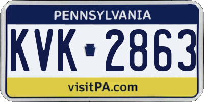 PA license plate KVK2863