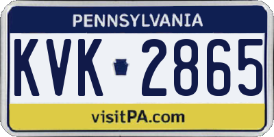 PA license plate KVK2865