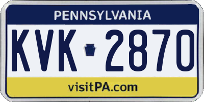 PA license plate KVK2870