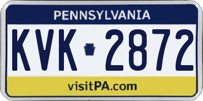 PA license plate KVK2872