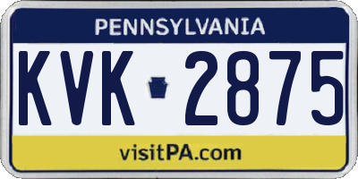 PA license plate KVK2875