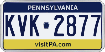 PA license plate KVK2877