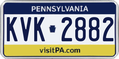 PA license plate KVK2882