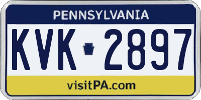 PA license plate KVK2897