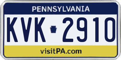 PA license plate KVK2910