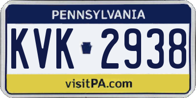 PA license plate KVK2938