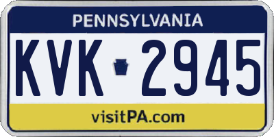 PA license plate KVK2945