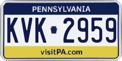 PA license plate KVK2959