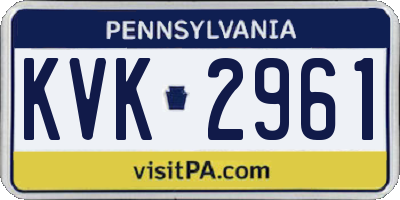PA license plate KVK2961