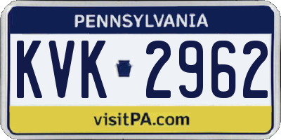 PA license plate KVK2962