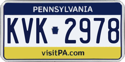 PA license plate KVK2978