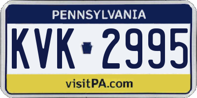PA license plate KVK2995