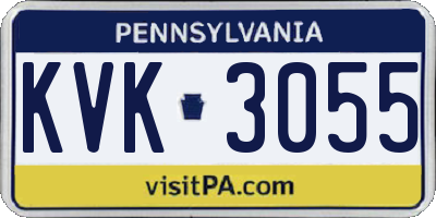 PA license plate KVK3055