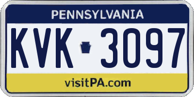 PA license plate KVK3097