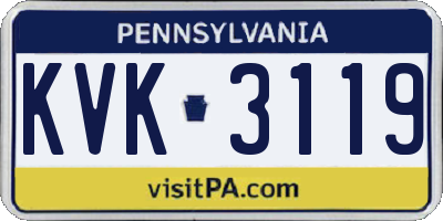 PA license plate KVK3119