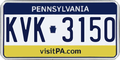 PA license plate KVK3150