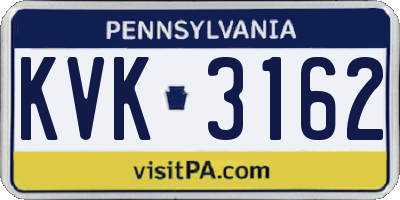 PA license plate KVK3162