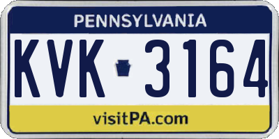 PA license plate KVK3164