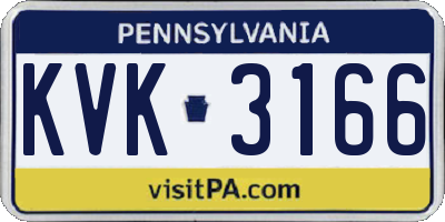 PA license plate KVK3166