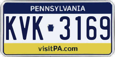 PA license plate KVK3169