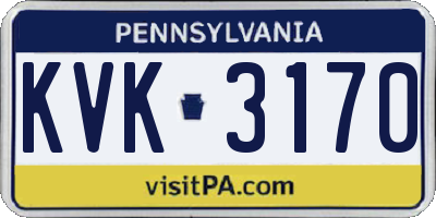 PA license plate KVK3170