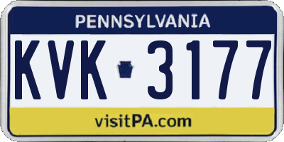 PA license plate KVK3177