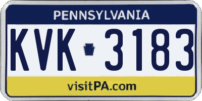PA license plate KVK3183