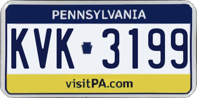 PA license plate KVK3199