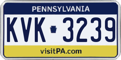 PA license plate KVK3239