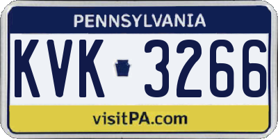 PA license plate KVK3266