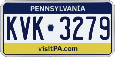 PA license plate KVK3279
