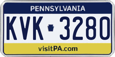 PA license plate KVK3280