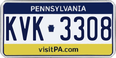 PA license plate KVK3308