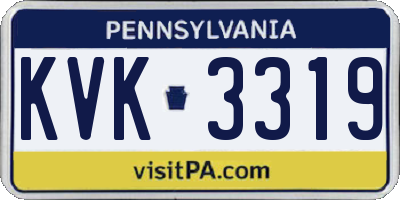PA license plate KVK3319