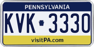 PA license plate KVK3330