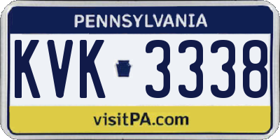 PA license plate KVK3338