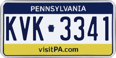PA license plate KVK3341