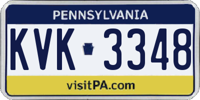 PA license plate KVK3348