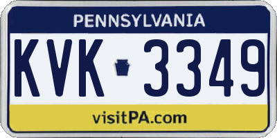 PA license plate KVK3349