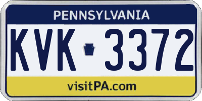 PA license plate KVK3372
