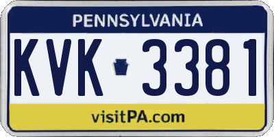 PA license plate KVK3381