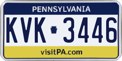 PA license plate KVK3446